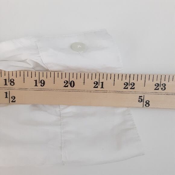 Vintage Y2K Eyelet Lace Tunic Top White Broderie Anglaise Roll Tab Resort - Picture 13 of 13